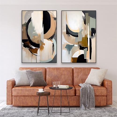 CWBLYZ 2Er-Set Moderne Abstrakte Kunstposter Beige Blau Weiß Druck Neutral Galerie Wand Leinwand Gemälde Kunstwerk Büro Zuhause Schlafzimmer Wohnzimmer Dekoration-60 * 80Cm (Ungerahmter Druck) von CWBLYZ