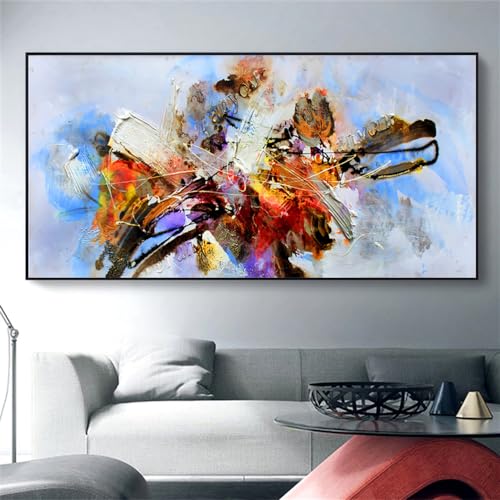 CWBLYZ Kunstdrucke,3 Stück-Abstrakte Bunte Leinwandmalerei Wandkunst Bilder Farbblock-Kunstwerk für Wohnzimmer Küche Schlafzimmer Büro Heimdekoration-50 * 100cm/(20 * 39 Zoll) Kein Rahmen von CWBLYZ
