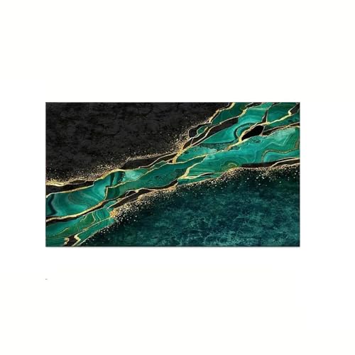 CWBLYZ Kunstdrucke,3 Stück-Abstraktes Leinwandgemälde Goldenes Grünes Achatgemälde Leinwandbild Wandbild für Schlafzimmer Büro Wohnzimmer Heimwand Dekoration-50 * 100cm/(20 * 39 Zoll) Kein Rahmen von CWBLYZ