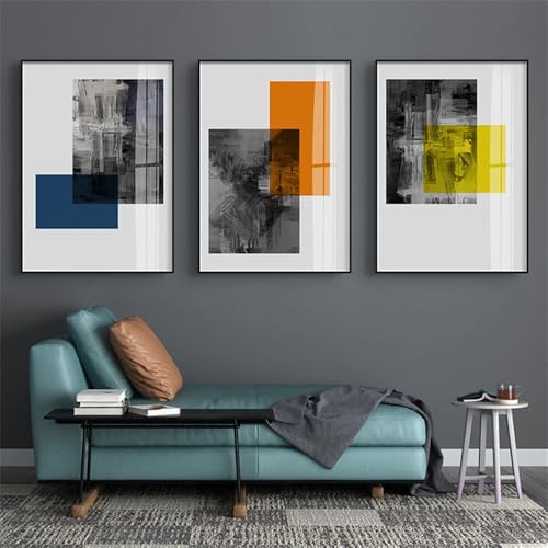 CWBLYZ Leinwand Wandkunst-Set von 3-Böhmische Geometrie Poster Abstraktes Nordisches Weißes Leinwand Poster und Druckbilder für Wandkunst Wohnzimmer Küche Büro Zimmerdekor-40 * 60cm (Ungerahmt) von CWBLYZ