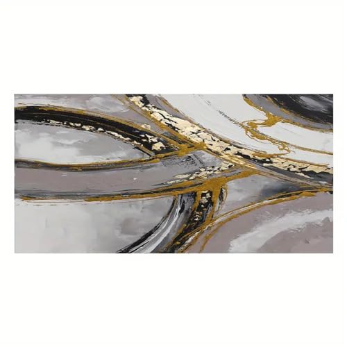 Kunstdrucke,Set von 3-Leinwandplakat Moderne Kunst Abstrakte Goldene Kunst Wandbilder Leinwandmalerei Schlafzimmer Wohnzimmer Korridor Wandkunst Bürozimmer Dekoration-50*100cm/(20*39 Zoll) Kein Rahmen von CWBLYZ
