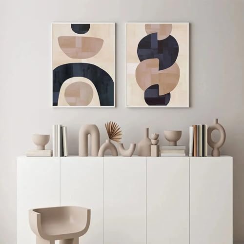 Kunstdrucke - 2Er-Set Abstrakter Geometrischer Farbblock Moderner Einfacher Leinwanddruck Gemälde Bilder Wohnzimmer Küche Büro Esszimmer Schlafzimmer Dekoration Kunstwerk - 40 * 50 Cm (Ohne Rahmen) von CWBLYZ