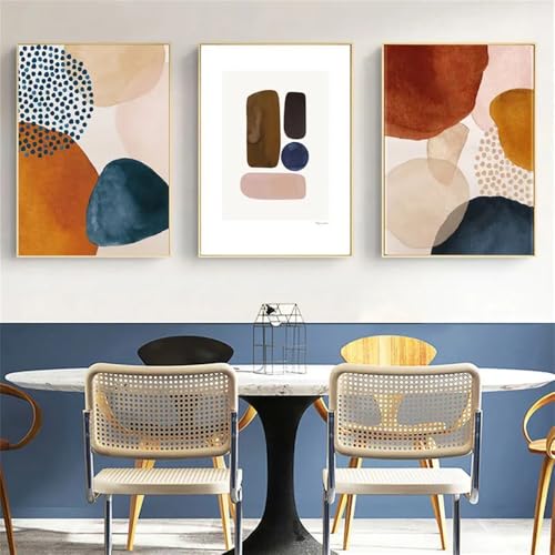 Kunstposter,3er Set-Abstrakte Boho Wand Nordisch Poster Geometrische Linie Leinwand Malerei Böhmische Wand Kunst Bilder für Schlafzimmer Wohnzimmer Wohnkultur-40 * 60cm/(16 * 24Zoll) Ungerahmt Druck von CWBLYZ