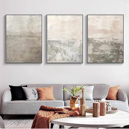 Kunstposter,3er Set-Abstrakte Zement Textur Muster Moderne Einfache Leinwand Druck Malerei Poster Bilder für Büro Wohnzimmer Sofa Hintergrund Startseite Wand Dekor-40*50cm/(16*20Zoll) Ungerahmt Druck von CWBLYZ