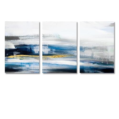 Leinwand Wandkunst-Set von 3-Moderne Abstrakte Blaue Goldene Leinwandmalerei Minimalistisches Poster Kunst Bild Tapete für Wohnzimmer Büro Schlafzimmer Startseite Zimmer Dekoration-40*60cm (Ungerahmt) Leinwand Wandkunst-Set von 3-Moderne Abstrakte Blaue Goldene Leinwandmalerei Minimalistisches Poster Kunst Bild Tapete für Wohnzimmer Büro Schlafzimmer Startseite Zimmer Dekoration-40*60cm (Ungerahmt) von CWBLYZ