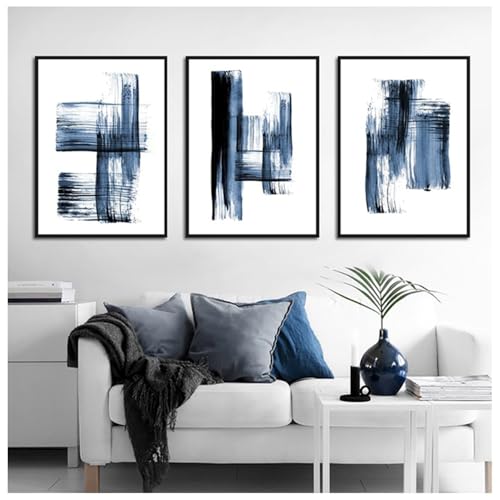 Leinwanddrucke-3 Stück-Abstraktes Einfaches Poster Blaues Graffiti Lässiger Einfacher Druck Leinwandkunst Bild für Wohnzimmer Arbeitszimmer Küche Büro Schlafzimmer Heim Dekoration-40*60cm (Ungerahmt) Leinwanddrucke-3 Stück-Abstraktes Einfaches Poster Blaues Graffiti Lässiger Einfacher Druck Leinwandkunst Bild für Wohnzimmer Arbeitszimmer Küche Büro Schlafzimmer Heim Dekoration-40*60cm (Ungerahmt) von CWBLYZ