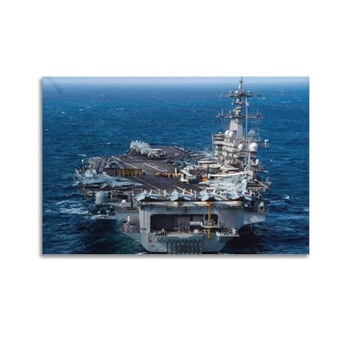 Kriegsschiff-Poster, USS Carl Vinson (CVN-70), Flugzeugträger, Militärübung, dekorative Leinwand, Familienschlafzimmer, Kunstwerk, Bild, Gemälde, 60 x 90 cm von CWBUFD