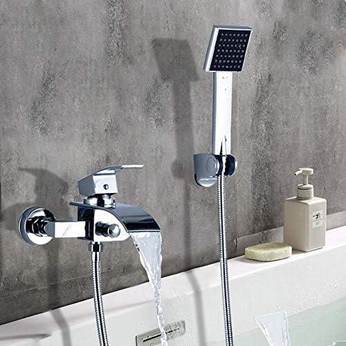 CWCQGH Badewannen-Duscharmatur Wasserfall-Wasserhahn Einhebelmischer Chrom ABS Handbrause Bad- und Duscharmaturen CWCQGH Badewannen-Duscharmatur Wasserfall-Wasserhahn Einhebelmischer Chrom ABS Handbrause Bad- und Duscharmaturen von CWCQGH