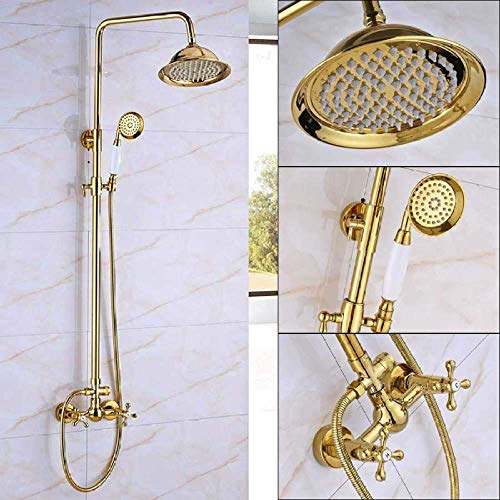 CWCQGH Duschset Dusche Golden Duschset Wasserhahn Einhebel 3-Wege 8" Regendusche mit Handbrause Wasserfallauslauf Badewannendusche,Golden Faucet D,Golden Faucet C CWCQGH Duschset Dusche Golden Duschset Wasserhahn Einhebel 3-Wege 8" Regendusche mit Handbrause Wasserfallauslauf Badewannendusche,Golden Faucet D,Golden Faucet C von CWCQGH