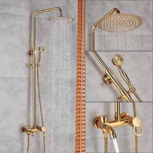CWCQGH Duschset Dusche Golden Duschset Wasserhahn Einhebel 3-Wege 8" Regendusche mit Handbrause Wasserfallauslauf Badewannendusche,Golden Faucet D,Golden Faucet a CWCQGH Duschset Dusche Golden Duschset Wasserhahn Einhebel 3-Wege 8" Regendusche mit Handbrause Wasserfallauslauf Badewannendusche,Golden Faucet D,Golden Faucet a von CWCQGH