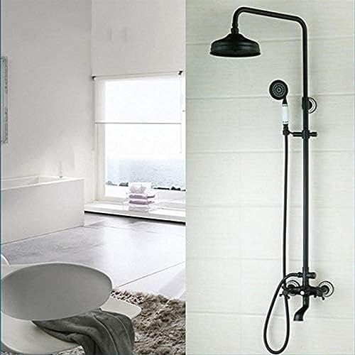 CWCQGH Duschset Wandmontage Öl eingerieben Bronze 8 Zoll Messing Duschkopf + Keramik Handbrause Wasserhahn Badewanne Wasserfall Dusche CWCQGH Duschset Wandmontage Öl eingerieben Bronze 8 Zoll Messing Duschkopf + Keramik Handbrause Wasserhahn Badewanne Wasserfall Dusche von CWCQGH