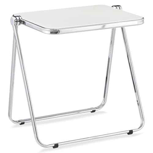 CWCQGH Kompakter, zusammenklappbarer TV-Tabletttisch – kein Zusammenbau erforderlich. Kleiner Schreibtisch aus Acryl für das Home Office. Zusammenklappbarer Beistelltisch f,B von CWCQGH
