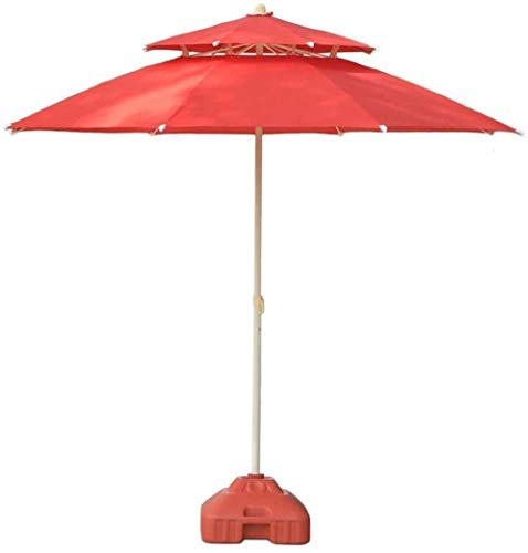 CWCQGH Sonnenschirme Gartenschirme 9' Sonnenschirme Strand-/Pool-/Garten-/Terrassenschirm Doppelspitze, Wasser-/UV-beständig Markt-Outdoor-Tischschirm guter Sonnenschirm,Red-9 Ft/270cm von CWCQGH