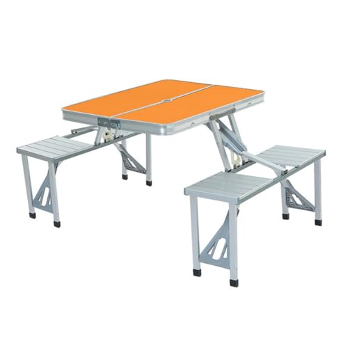 CWCQGH Tragbares Klapptisch-Set für Outdoor-Camping – Enthält 1 Tisch und 4 Stühle – Leichte Aluminiumlegierung, einfach zu tragende Picknickmöbel, perfekt für Tailgating a,Orange CWCQGH Tragbares Klapptisch-Set für Outdoor-Camping – Enthält 1 Tisch und 4 Stühle – Leichte Aluminiumlegierung, einfach zu tragende Picknickmöbel, perfekt für Tailgating a,Orange von CWCQGH