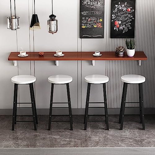 CWCQGH Wandmontierter Klapptisch mit Klappblatt - Platzsparender Esstisch aus Holz für die Küchenbar oder den Milchteeladen - Langes und schmales Design für vielseitigen Ei,Teak Color-28 * 16in von CWCQGH