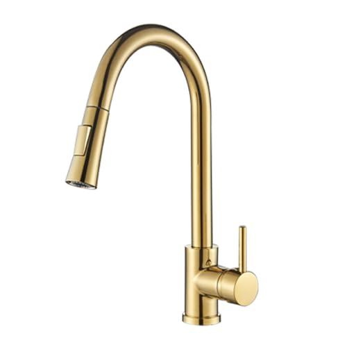 CWCQGH Wasserhahn Ausziehbarer Wasserhahn Aus Gebürstetem Gold Mit Einhebelmischer 360-Grad-Drehung Duscharmatur,Gold A,Gold a CWCQGH Wasserhahn Ausziehbarer Wasserhahn Aus Gebürstetem Gold Mit Einhebelmischer 360-Grad-Drehung Duscharmatur,Gold A,Gold a von CWCQGH