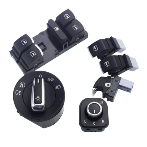 Auto Fenster Master Button 8 Teile/los Fenster Scheinwerfer Spiegel Heckklappe Kraftstoff Tür Control Schalter Taste Für Passat B6 3C0962125B 5ND959565B von CWDQYNLG