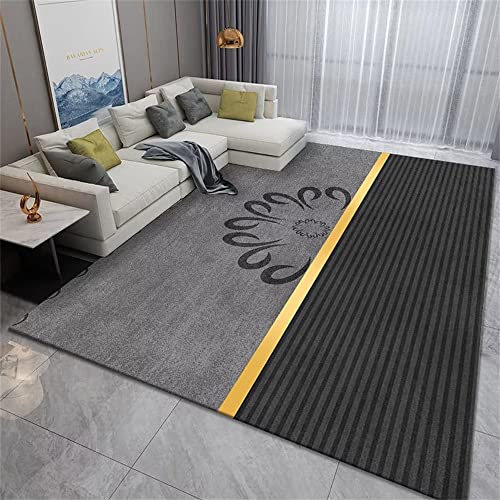 CWGQQ Spielteppiche für Unterlageteppich, Schlichtes graues geometrisches Muster, rechteckiger Schlafzimmerteppich ist EIN Warmer Teppich für Schlafzimmer, 80 x 120 cm von CWGQQ