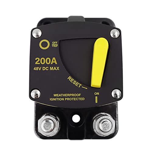 CWHHTVBI 50A 60A 80A 100A 150A 200A 250A 300A AMP Leistungsschalter Sicherung Reset 12-48V DC Auto Audio Verstärker Breaker Wasserdicht 2022(200a) von CWHHTVBI