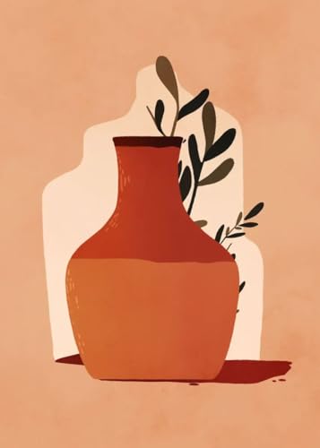 CWHSLM Boho-Terrakotta-Leinwandgemälde, marokkanische Terrakotta-Töpfe, Poster und Drucke, Moderne Wandkunst, ästhetische Bilder für Heimdekoration, 50 x 70 cm x 1, ohne Rahmen von CWHSLM