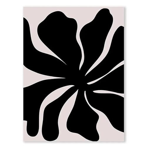 CWHSLM Minimalistisches Blumen-Poster und Drucke, Schwarz-Weiß-Wandkunst, Pflanze, Blumen-Leinwandgemälde, nordische ästhetische Bilder für Heimdekoration, 40 x 60 cm x 1, ohne Rahmen von CWHSLM