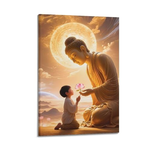 Kunstdruck auf Leinwand, modernes Poster, Buddha-Kind, Heiliges Licht, Barmherzigkeit, vermittelt Frieden und Gelassenheit, Zen, Raumdekoration, Gemälde, 40 x 60 cm, Rahmenstil Kunstdruck auf Leinwand, modernes Poster, Buddha-Kind, Heiliges Licht, Barmherzigkeit, vermittelt Frieden und Gelassenheit, Zen, Raumdekoration, Gemälde, 40 x 60 cm, Rahmenstil von CWLLOG
