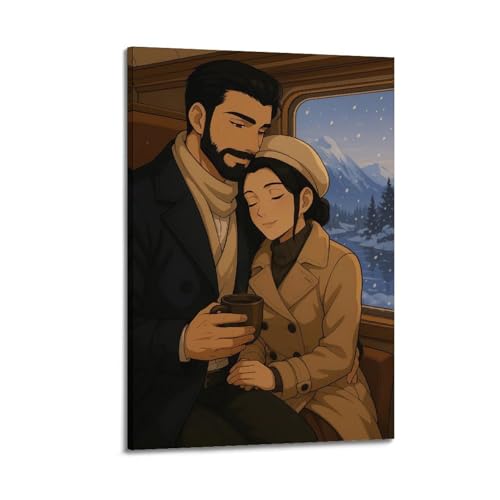 Kunstdruck auf Leinwand, modernes Poster, romantisches Poster, Café-Paar, intime Atmosphäre, 60 x 90 cm, Rahmenstil Kunstdruck auf Leinwand, modernes Poster, romantisches Poster, Café-Paar, intime Atmosphäre, 60 x 90 cm, Rahmenstil von CWLLOG