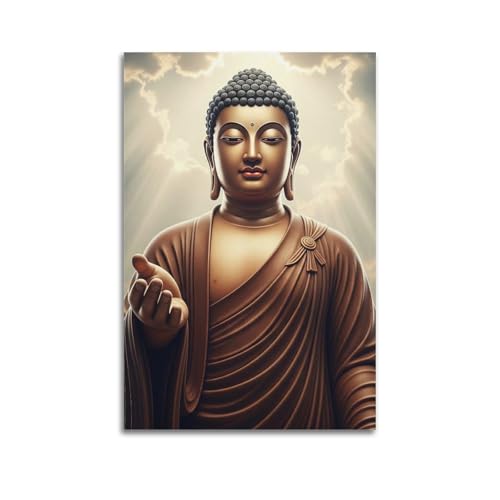 Moderner Kunstdruck auf Leinwand, Buddha-Statue, Poster, feierlicher Buddha, buddhistisches Licht, religiöses dekoratives Gemälde, 20 x 30 cm, ungerahmter Stil Moderner Kunstdruck auf Leinwand, Buddha-Statue, Poster, feierlicher Buddha, buddhistisches Licht, religiöses dekoratives Gemälde, 20 x 30 cm, ungerahmter Stil von CWLLOG
