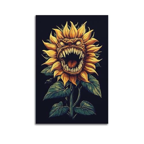 Moderner Kunstdruck auf Leinwand, Horror-Illustration, Sonnenblume, gruselige Stimmung, 30 x 45 cm, ungerahmter Stil Moderner Kunstdruck auf Leinwand, Horror-Illustration, Sonnenblume, gruselige Stimmung, 30 x 45 cm, ungerahmter Stil von CWLLOG