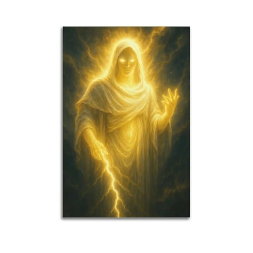 Moderner Kunstdruck auf Leinwand, Motiv: Fantasy-Poster, strahlende göttliche Figur, kraftvolles und mystisches Gemälde, 30 x 45 cm, ungerahmter Stil Moderner Kunstdruck auf Leinwand, Motiv: Fantasy-Poster, strahlende göttliche Figur, kraftvolles und mystisches Gemälde, 30 x 45 cm, ungerahmter Stil von CWLLOG