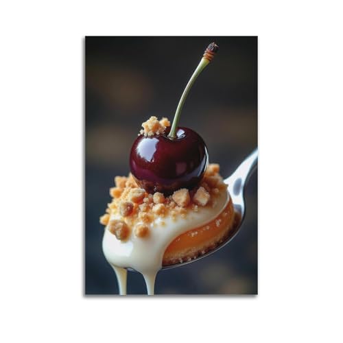 Moderner Kunstdruck auf Leinwand, Poster, Lebensmittelposter, Kirsch-Dessert, exquisit und verführerisch, inspiriert Geschmack, Fantasie, Dekorgemälde, 20 x 30 cm, ungerahmter Stil Moderner Kunstdruck auf Leinwand, Poster, Lebensmittelposter, Kirsch-Dessert, exquisit und verführerisch, inspiriert Geschmack, Fantasie, Dekorgemälde, 20 x 30 cm, ungerahmter Stil von CWLLOG