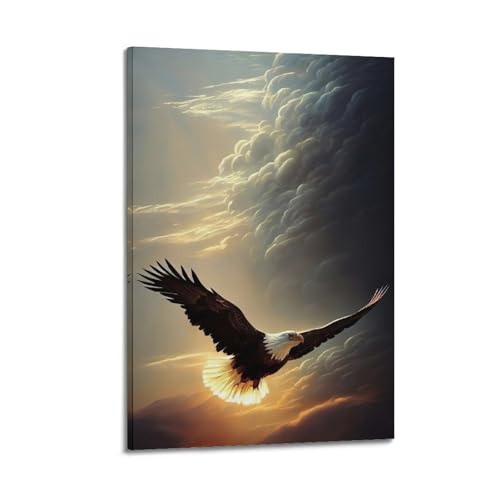Moderner Kunstdruck auf Leinwand, Poster, Tier-Poster, fliegender Adler, zeigt freie Kraft, Ästhetik, dekoratives Gemälde, 20 x 30 cm, Rahmenstil Moderner Kunstdruck auf Leinwand, Poster, Tier-Poster, fliegender Adler, zeigt freie Kraft, Ästhetik, dekoratives Gemälde, 20 x 30 cm, Rahmenstil von CWLLOG