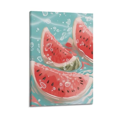 Moderner Kunstdruck auf Leinwand, Sommer-Poster, Wassermelone, Pool, erfrischende Atmosphäre, 50 x 75 cm, Rahmenstil Moderner Kunstdruck auf Leinwand, Sommer-Poster, Wassermelone, Pool, erfrischende Atmosphäre, 50 x 75 cm, Rahmenstil von CWLLOG