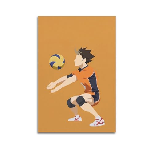 Moderner Kunstdruck auf Leinwand, Sportposter, minimalistischer Stil, Volleyball-Empfangs-Action-Dekoration, 50 x 75 cm, ungerahmter Stil von CWLLOG
