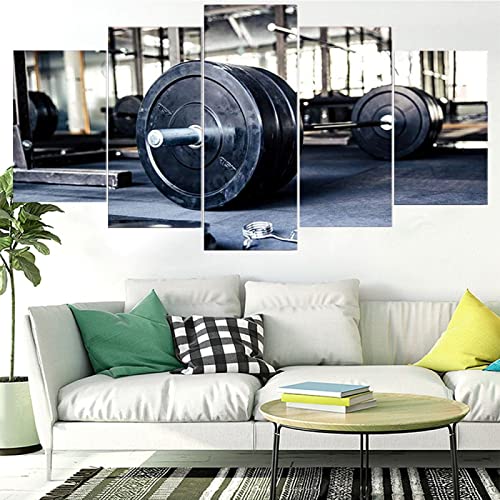 5 Stück Wandkunst Leinwand Gemälde Fitnessgeräte Poster Langhantel Heimdekoration Bilder Modernes Wohnzimmer,40x60 40x80 40x100cm von CWLYXT