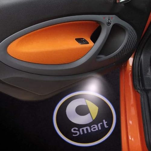 CWMMS 2 Stück Auto-Begrüßungstürlicht für Smart 450 451 453 Fortwo Forfour, Projektionslampe personalisierte Türlampe Autodekorationszubehör von CWMMS