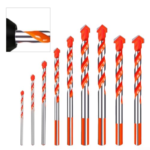 3-teiliges Bohrer-Set für Fliesen, Glas und Holz mit legierter Stahlkonstruktion, U-Schlitz-Staubentfernung und dreieckigem Schneidkopf für Präzision (12+14+16) von CWOQOCW