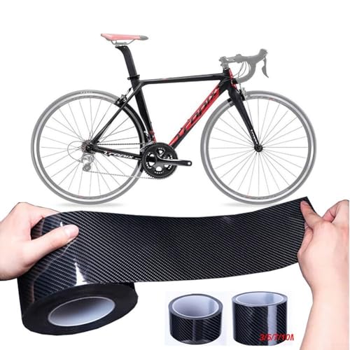 5D-Schutzfolie für Fahrradrahmen, kratzfest, Carbon-Muster, 35 cm (5 cm x 5 m) von CWOQOCW
