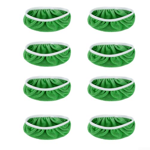8 Stück Wischtuchbezüge Ersatz mit Gummiband für rotierende Wischmopp-Pads, Korallen-Fleece-Mikrofaser-Material bietet hervorragende Wasseraufnahme und Kratzsicherheit (A) von CWOQOCW
