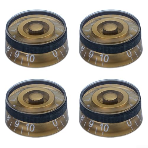 Acryl-Konstruktion verschönern Sie Ihre E-Bassgitarre mit diesen Lautstärkereglern (4er-Set) (Gold) von CWOQOCW