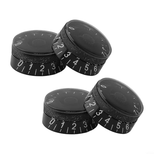 Acryl-Konstruktion verschönern Sie Ihre E-Bassgitarre mit diesen Lautstärkereglern (4er-Set) (schwarz) von CWOQOCW