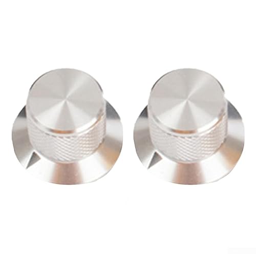Aluminium-Potentiometer-Drehknopf-Set, 2 Stück, für 6-mm-Schaft-Audio-Ausrüstung (Silber) von CWOQOCW