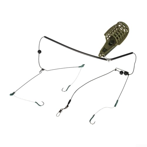 Angel-Futterkorb, Karpfen-Rig-Set mit Haken und Sinker-Terminal, um den Fangerfolg zu verbessern (80 g) von CWOQOCW