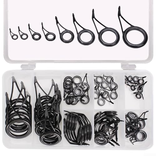 Angelrutenführungs-Reparatur-Set, 75-teilig, mit 8 Größenoptionen für Angelruten aus Edelstahl und einfacher Aufbewahrungsbox Angelrutenführungs-Reparatur-Set, 75-teilig, mit 8 Größenoptionen für Angelruten aus Edelstahl und einfacher Aufbewahrungsbox von CWOQOCW