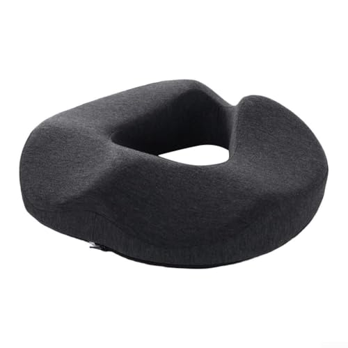 Atmungsaktives Memory-Foam-Sitzkissen zur Entlastung des Steißbeins mit hohler Mitte, bietet komfortable Unterstützung für längeres Sitzen in Büro- und Autositzen (dunkelgrau (hellgrau (Stoff)) von CWOQOCW