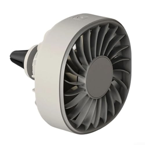 Auto-Ventilator mit USB-Ladefunktion für Lüftungsschlitze, tragbarer Mini-Ventilator mit einstellbaren Geschwindigkeiten und bunten LED-Ambientelichern für verbesserten Fahrkomfort (Khaki) von CWOQOCW