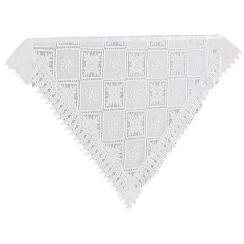 Bezaubernde weiße Spitze Tischdecke mit geometrischen Mustern, geeignet für alle Essbereiche (110 x 110 cm) von CWOQOCW