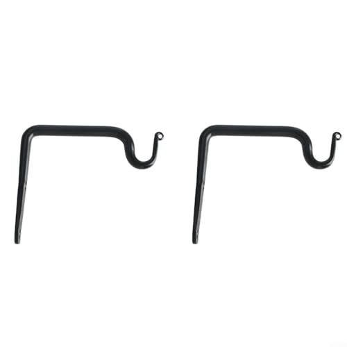 Blumenampel Halterung, Metall Wand Pflanzenhaken Set von 2 Outdoor Hängende Halterungen für Blumentöpfe Laternen Futterspender Windspiele Schwarz von CWOQOCW