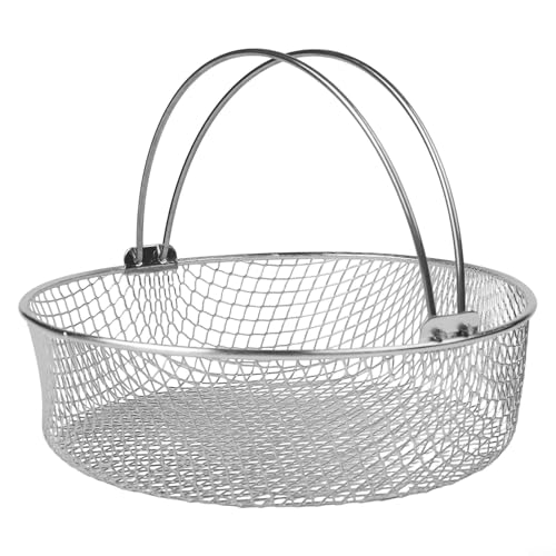 CWOQOCW 21 cm Luftfritteusen-Netzkorb, antihaftbeschichtet, Lebensmittel-Dampfbehälter mit Griff für 6QT 8QT kompatible Modelle von CWOQOCW