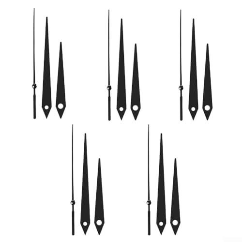 CWOQOCW 5 x Uhrzeiger aus Aluminium Aluminium Uhrzeiger Kits DIY Reparaturteile Ersatz Uhr Reparatur (schwarz) von CWOQOCW